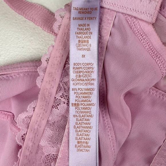 Savage X Fenty Floral Lace and Mesh Bralette Unicorn Lavender Pink Size 3X - Picture 6 of 6